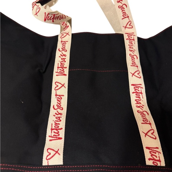 Victoria's Secret Black Tote Bag with Red Accents new with tag - Picture 8 of 10